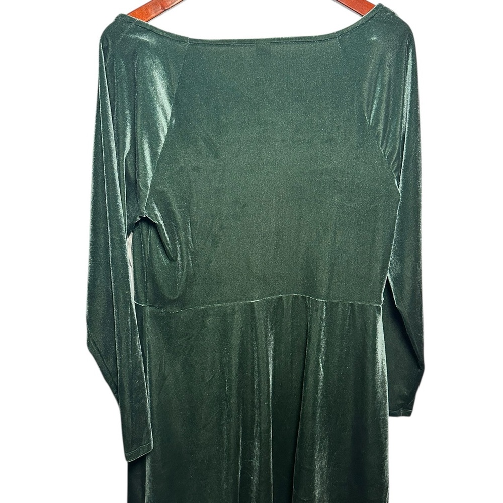 Old Navy Dark Green Velvet Dress XL New - Picture 3 of 7